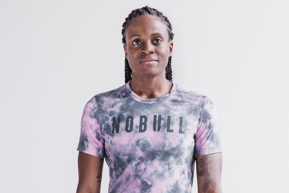 T-Shirt Nobull Tie-Dye Femme Rose | BJ7320549