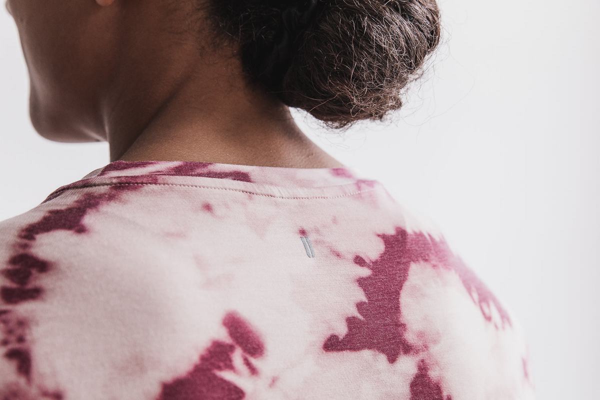 T-Shirt Nobull Tie-Dye Femme Rose Rouge Foncé | ZT7352189