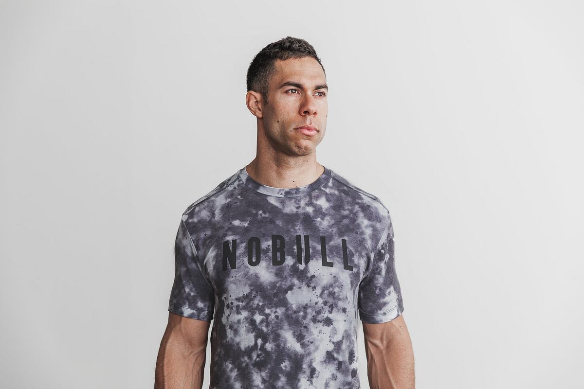 T-Shirt Nobull Tie-Dye Homme Blanche Noir | NC8650913