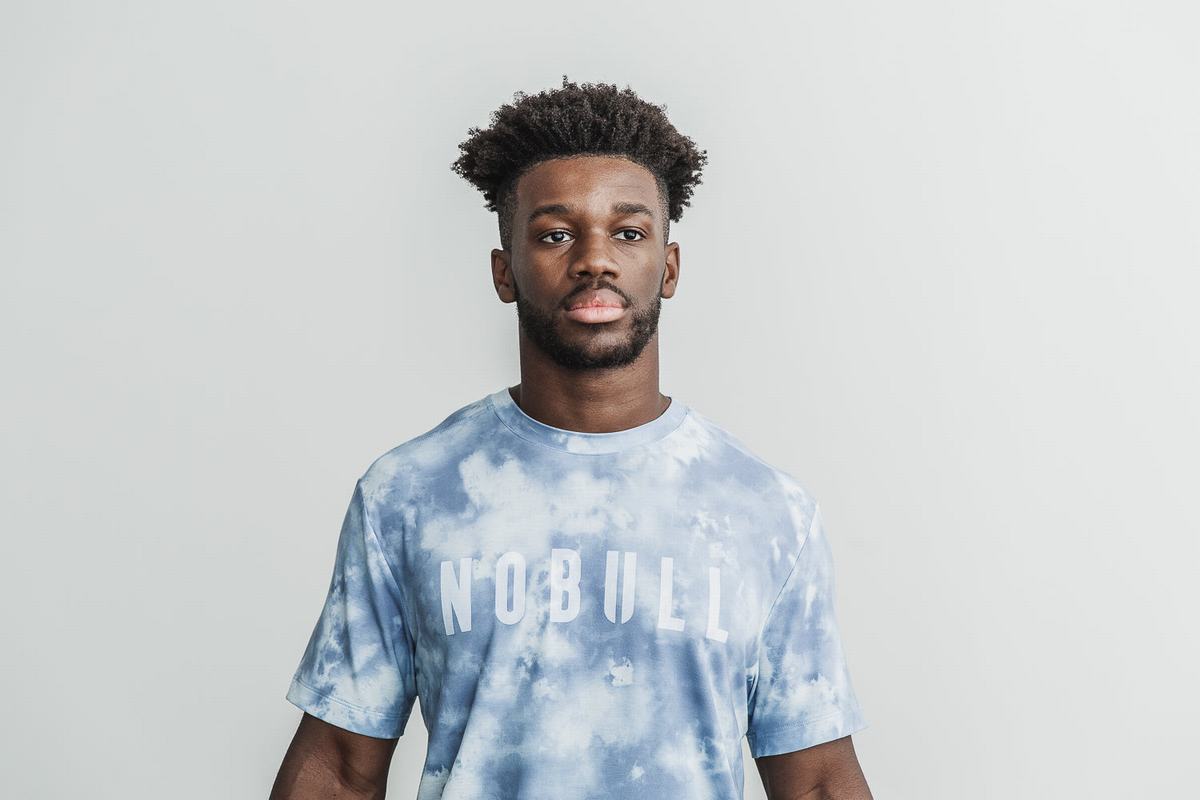 T-Shirt Nobull Tie-Dye Homme Bleu | YG6218473