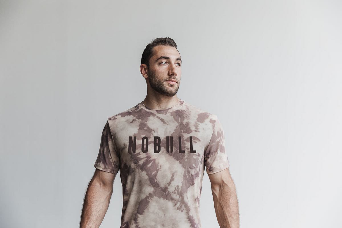 T-Shirt Nobull Tie-Dye Homme Marron | DZ1794386