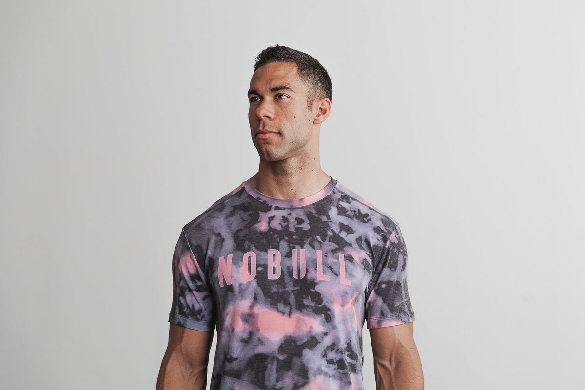 T-Shirt Nobull Tie-Dye Homme Rose Noir | OE2781046