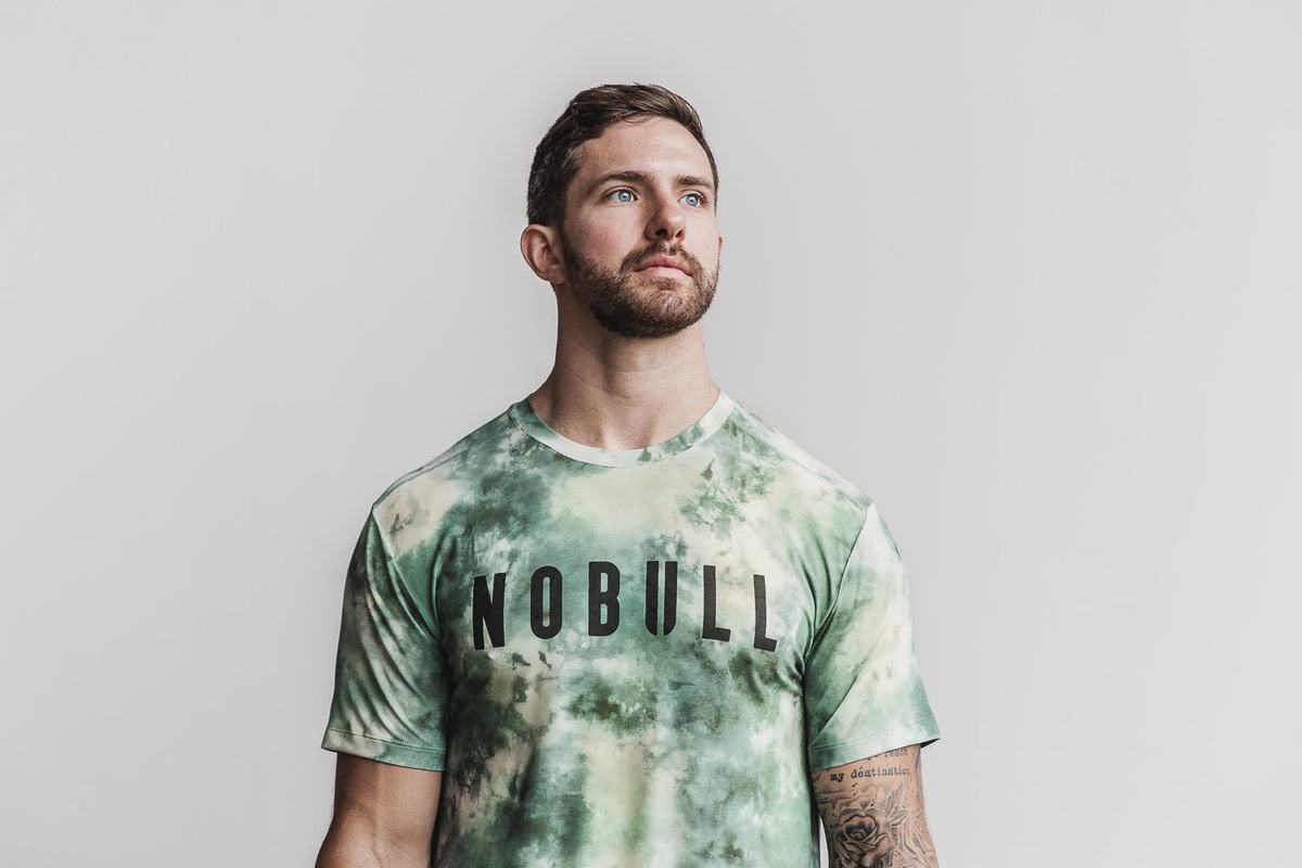 T-Shirt Nobull Tie-Dye Homme Vert | BX3182679