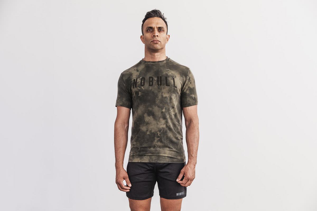 T-Shirt Nobull Tie-Dye Homme Vert | CW3824609