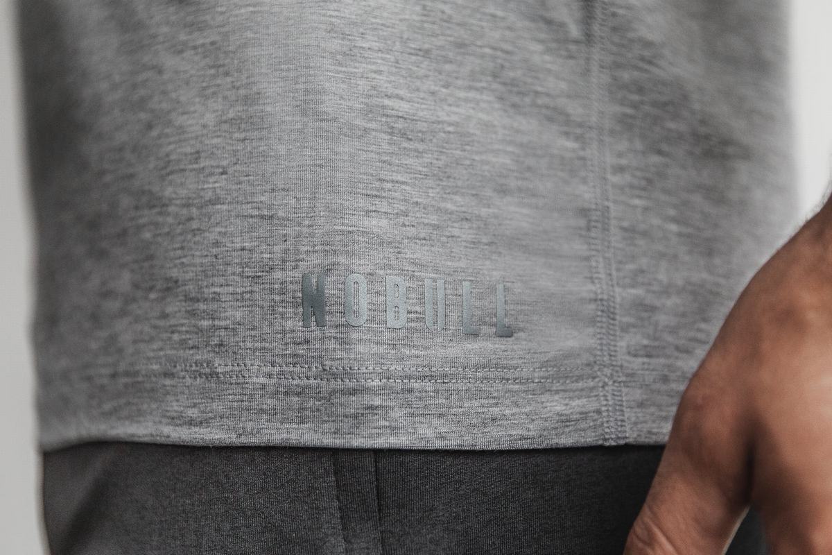 T-Shirt Nobull V-Neck Homme Grise | FM7526941