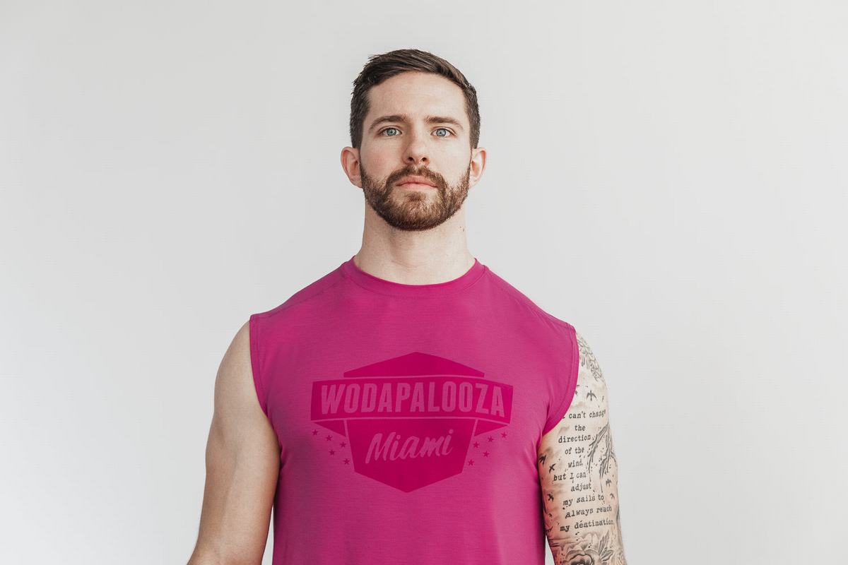 T-Shirt Nobull Wodapalooza Sans Manches Homme Rose | XJ4826037
