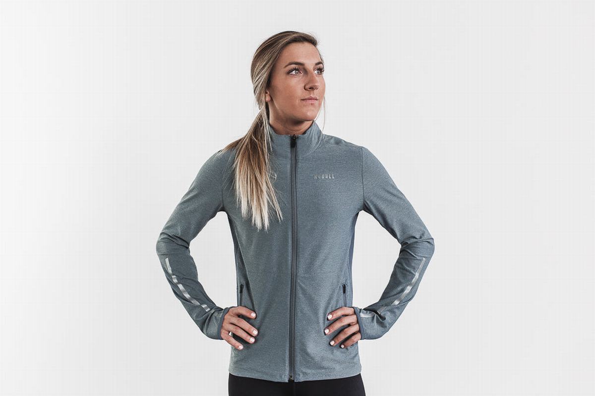 Veste Nobull 4-way Stretch Woven Femme Grise Bleu | ZU1658243