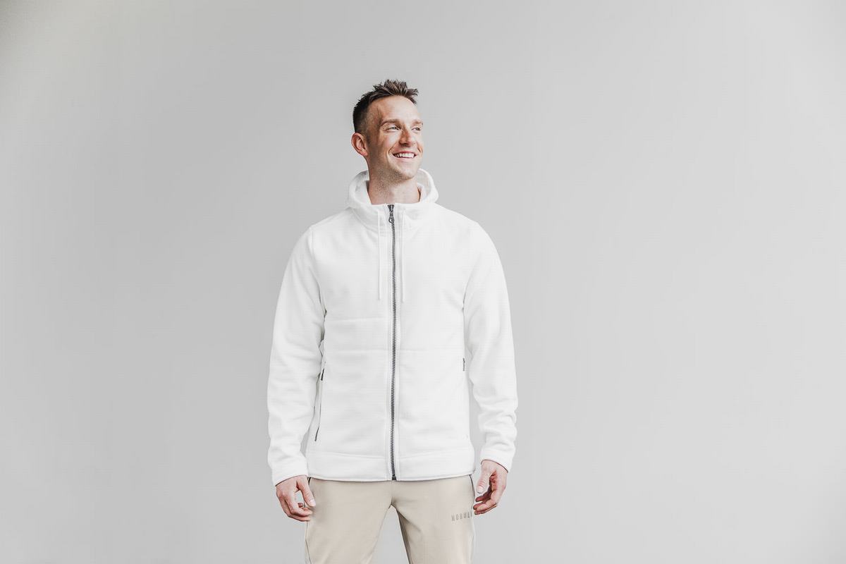 Veste Nobull Arctic Zip-up Homme Blanche | WV6879310