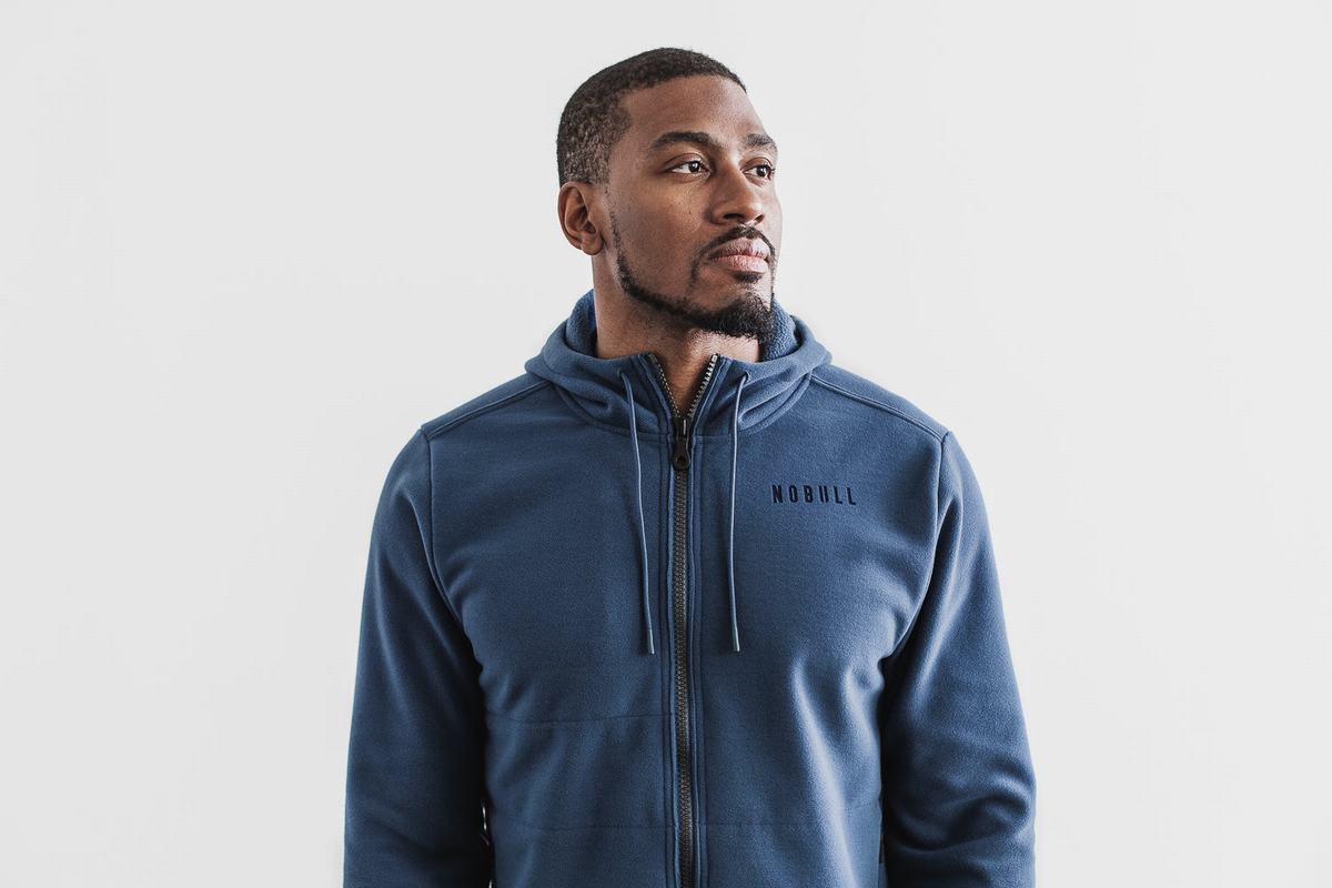 Veste Nobull Arctic Zip-up Homme Grise Bleu | FS1698274