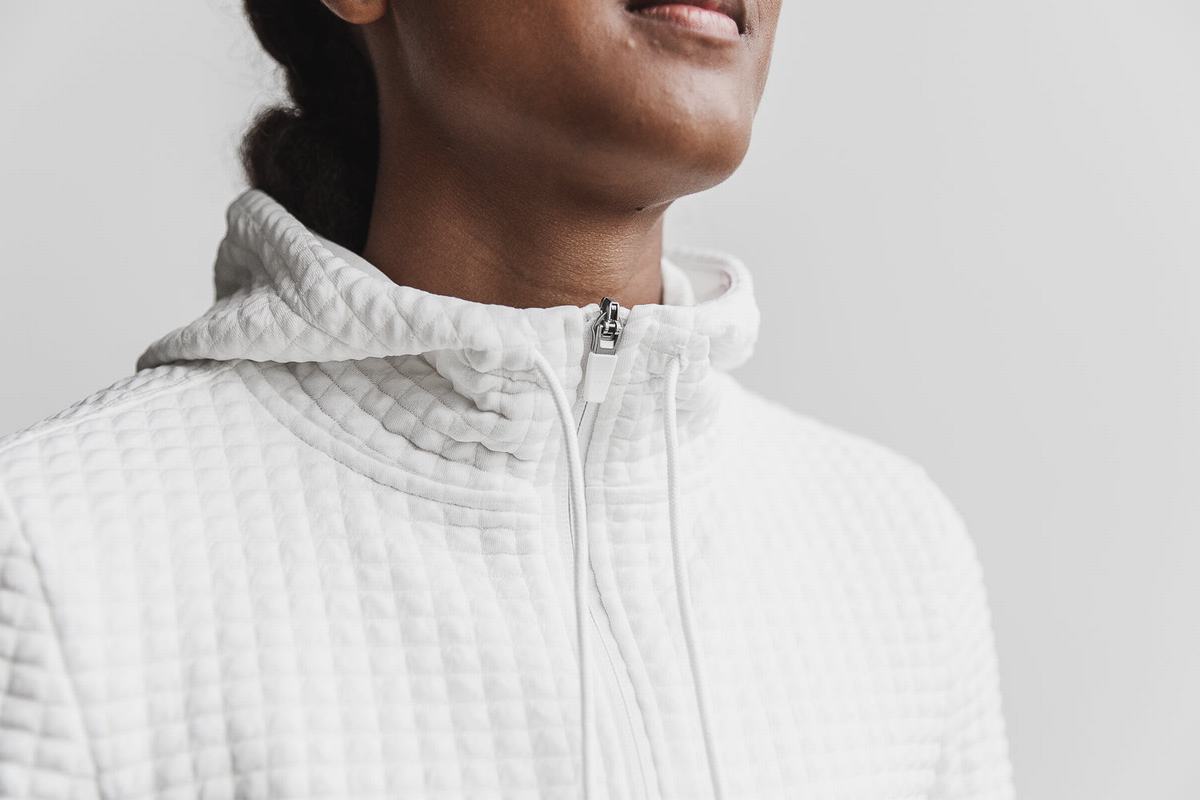 Veste Nobull Quilted Zip-up Femme Blanche | WL1854236