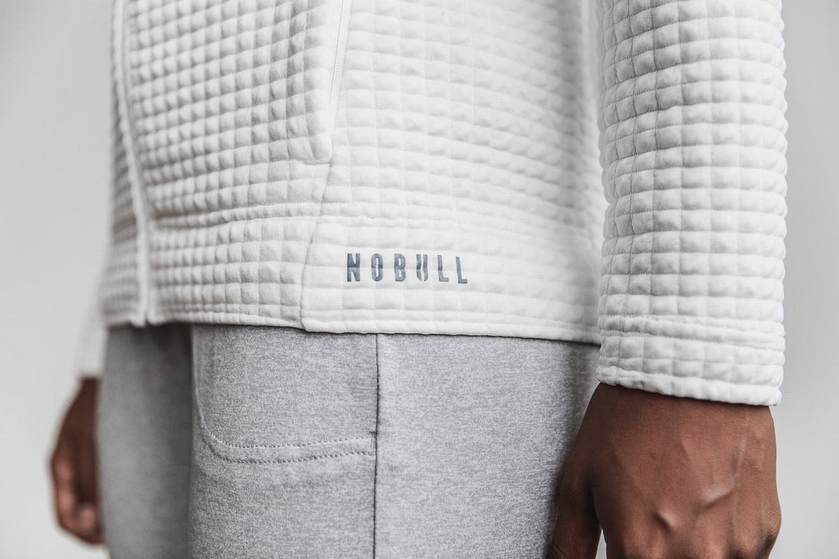 Veste Nobull Quilted Zip-up Femme Blanche | WL1854236
