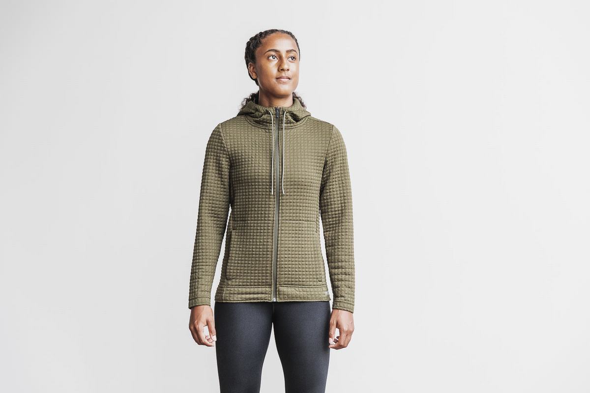 Veste Nobull Quilted Zip-up Femme Vert | DZ7519426