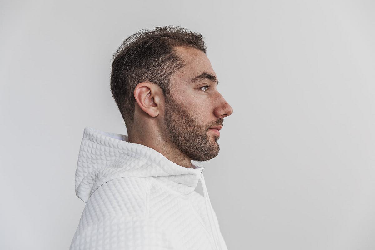 Veste Nobull Quilted Zip-up Homme Blanche | TM9503726