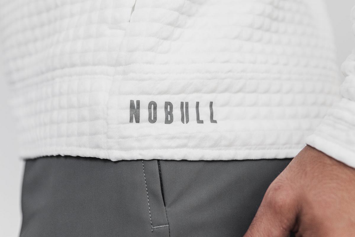 Veste Nobull Quilted Zip-up Homme Blanche | TM9503726