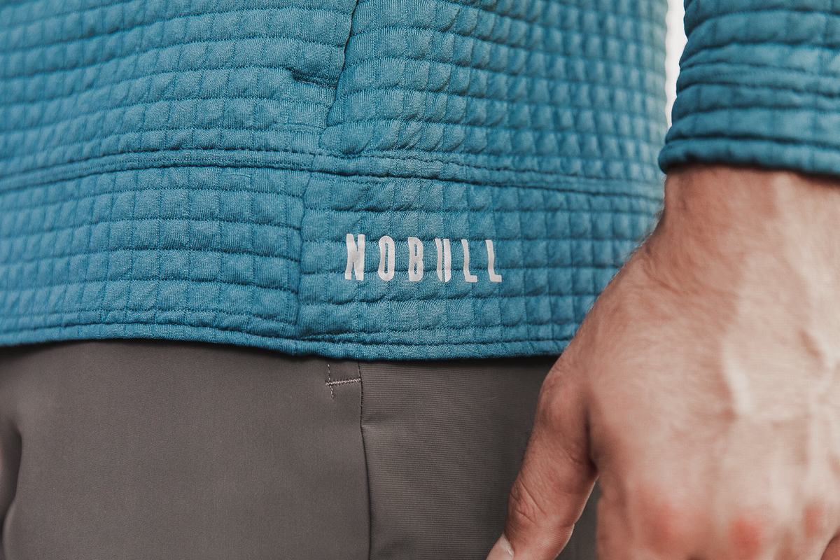 Veste Nobull Quilted Zip-up Homme Grise Bleu | KL5219476