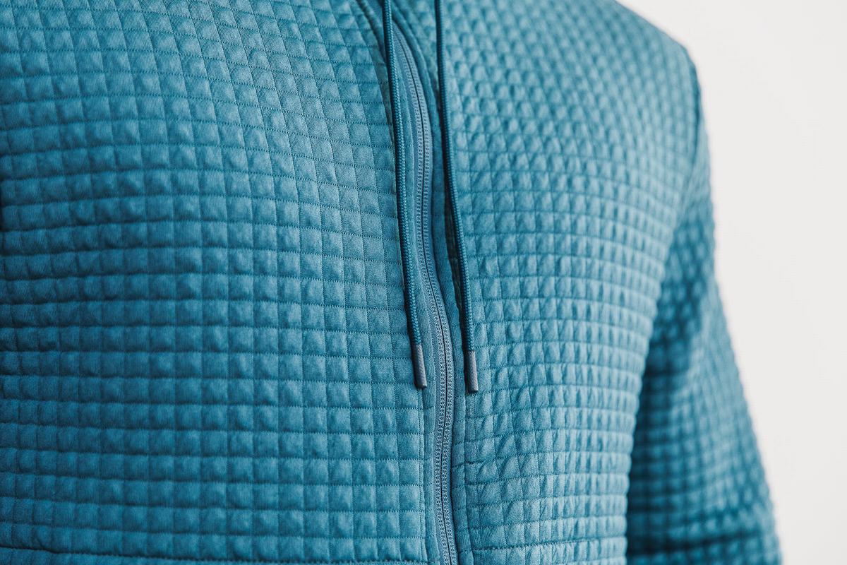 Veste Nobull Quilted Zip-up Homme Grise Bleu | KL5219476