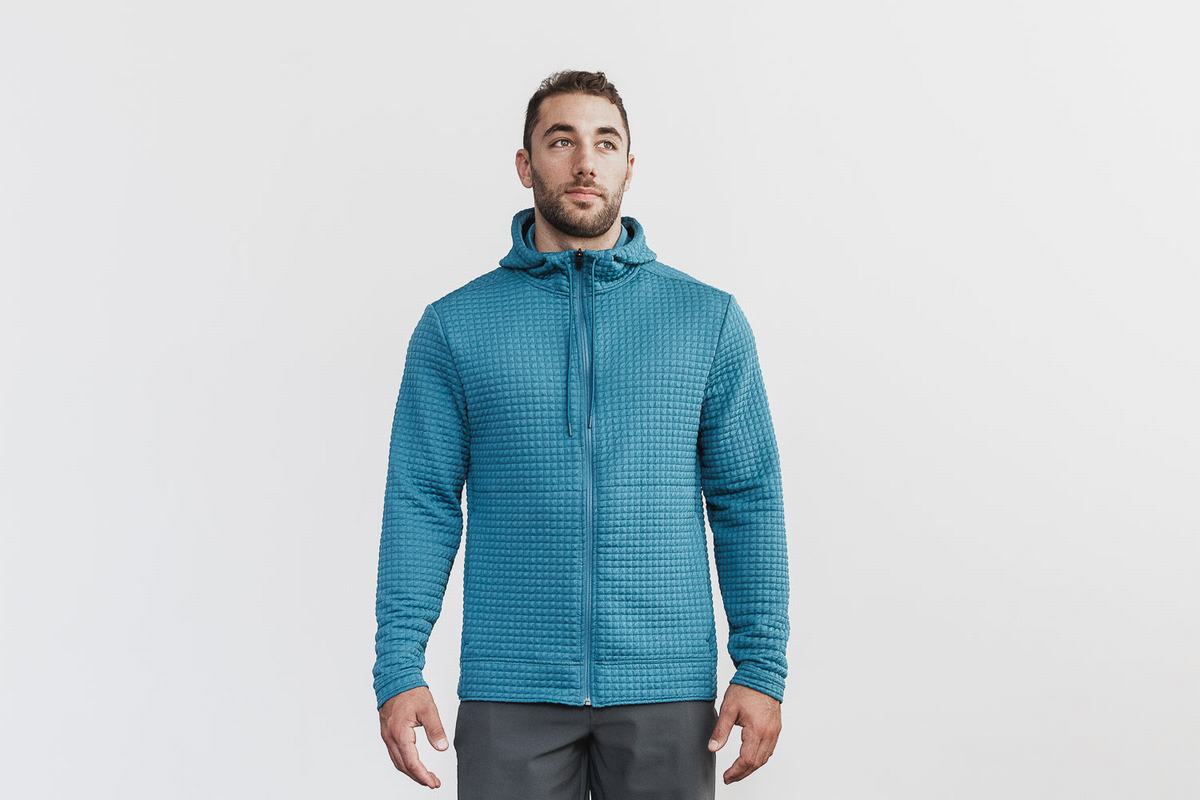 Veste Nobull Quilted Zip-up Homme Grise Bleu | KL5219476