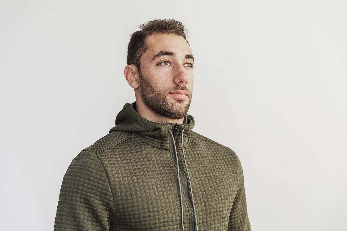 Veste Nobull Quilted Zip-up Homme Vert | CH8703245