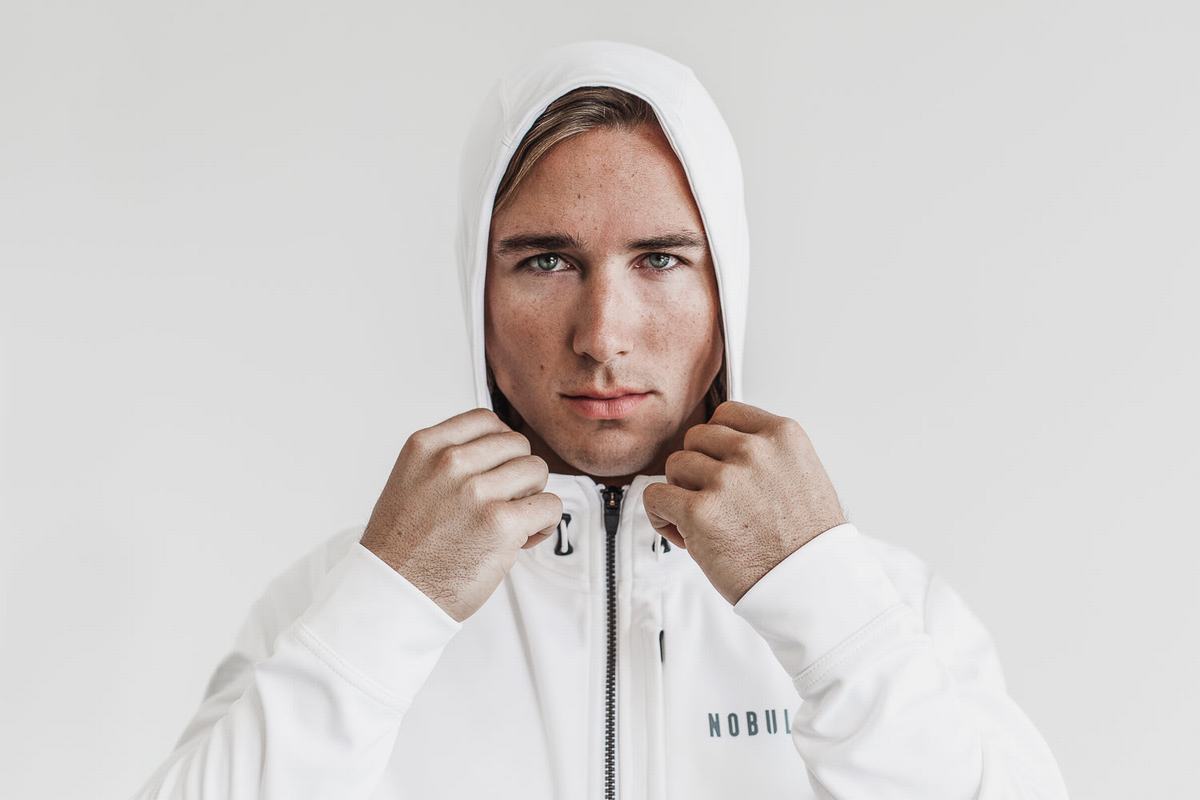 Veste Nobull Softshell Homme Blanche | CF4815903
