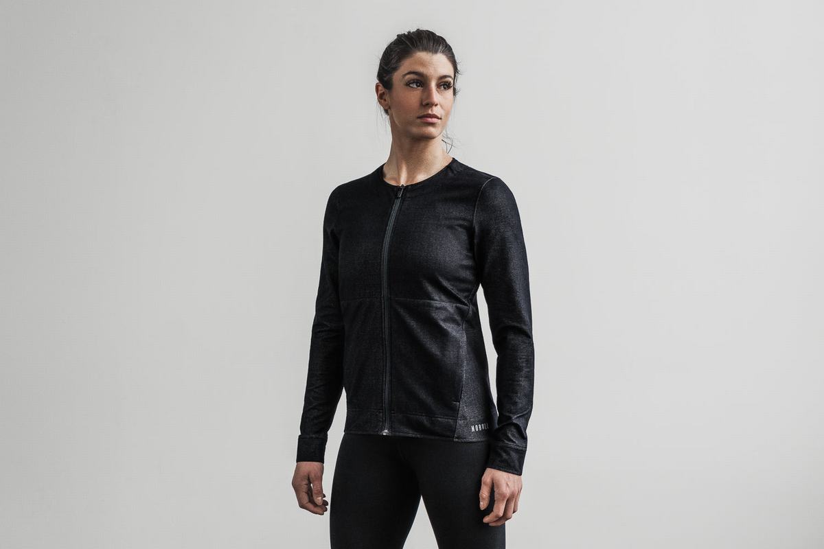 Veste Nobull Twill Zip-up Femme Noir | NH1357402