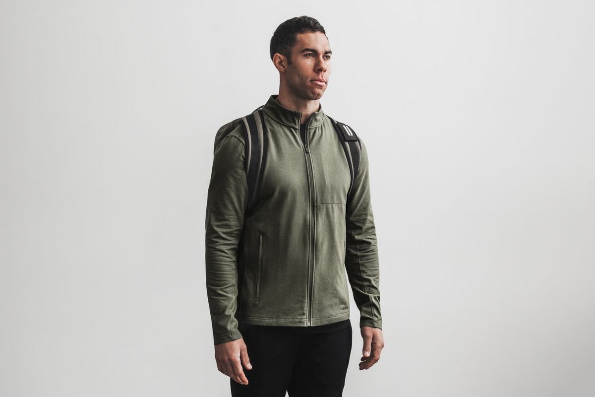 Veste Nobull Twill Zip-up Homme Vert | NJ5012963