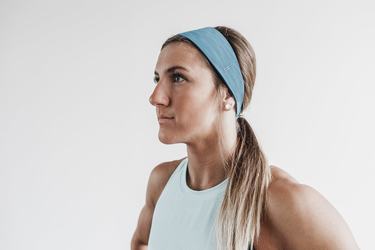 Bandeau Nobull Headband Femme Grise Bleu | RV0147285