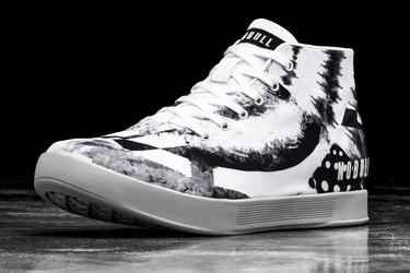 Basket Nobull Artists For Humanity Canvas Mid Trainer Homme Blanche Noir | XC4183629