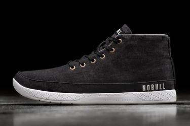 Basket Nobull Canvas Mid Trainer Femme Noir | YR2410638