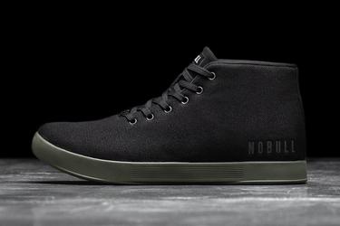 Basket Nobull Canvas Mid Trainer Homme Noir Vert Foncé | QY2108695
