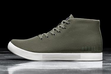 Basket Nobull Canvas Mid Trainer Homme Vert Foncé Blanche | FU3468157