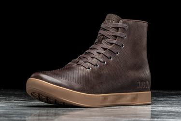 Basket Nobull High-Top Leather Trainer Femme Marron | DZ4657309