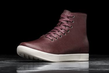 Basket Nobull High-Top Leather Trainer Femme Bordeaux | LS4759612