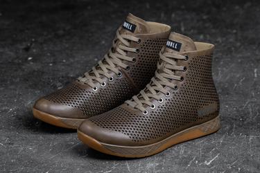 Basket Nobull High-Top Leather Trainer Femme Marron | QT3967105