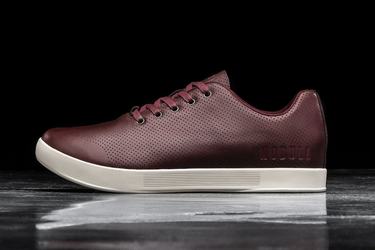 Basket Nobull Leather Trainer Femme Bordeaux | TK1936250