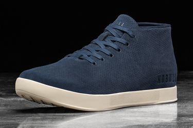 Basket Nobull Suede Mid Trainer Femme Bleu Marine Blanche | LA3092815