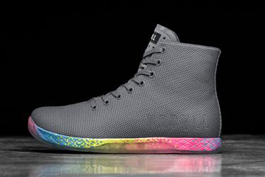 Basket Nobull Superfabric High-Top Neon Trainer Femme Grise Foncé | PL6857943