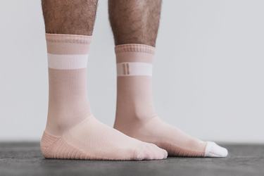 Chaussettes Nobull Crew Femme Rose Blanche | PH7681542