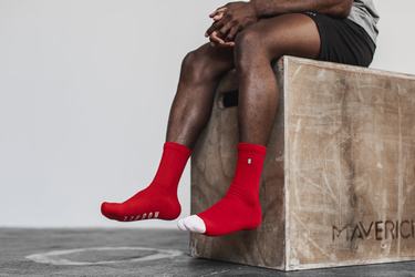 Chaussettes Nobull Crew Femme Rouge Blanche | BS7854912