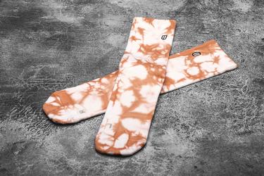 Chaussettes Nobull Crew Tie-Dye Femme Blanche Corail | IE6742108