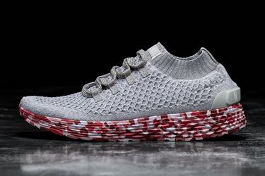 Chaussures Running Nobull Knit Runner Femme Grise Rouge | UJ2164083