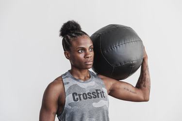 Debardeur Nobull Crossfit® High-Neck Tank Femme Grise Camouflage | XC9745213