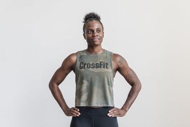 Debardeur Nobull Crossfit® Muscle Tank Femme Vert Camouflage | AO1956042