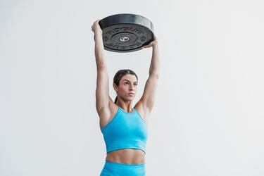 Debardeur Nobull Halter Crop Tank Neon Ribbed Femme Bleu | SQ8920753