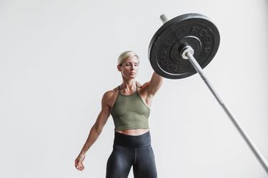 Debardeur Nobull Halter Crop Tank Ribbed Femme Vert | QO6394082