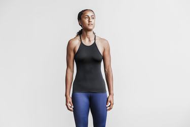 Debardeur Nobull Halter Tank Ribbed Femme Noir | SH7139680