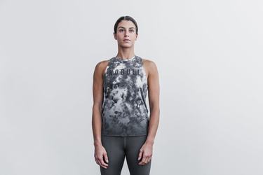Debardeur Nobull High-Neck Dip-Dye Tank Femme Blanche Noir | OC7049285