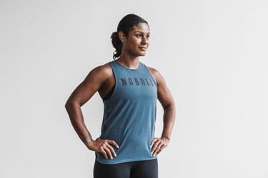 Debardeur Nobull High-Neck Tank Bright Colors Femme Turquoise Foncé | BF4157082