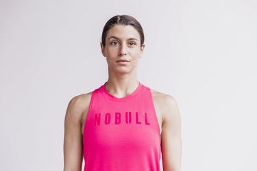 Debardeur Nobull High-Neck Tank Bright Colors Femme Rose | OI1826045