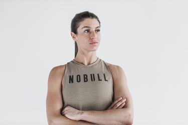 Debardeur Nobull High-Neck Tank Classic Colors Femme Marron Clair | WG6943701