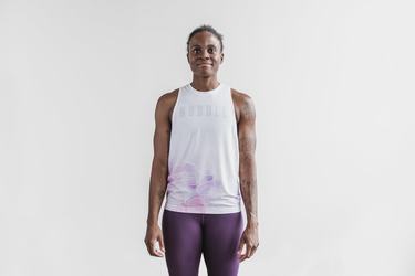Debardeur Nobull High-Neck Tank Femme Blanche Violette | LX4052987